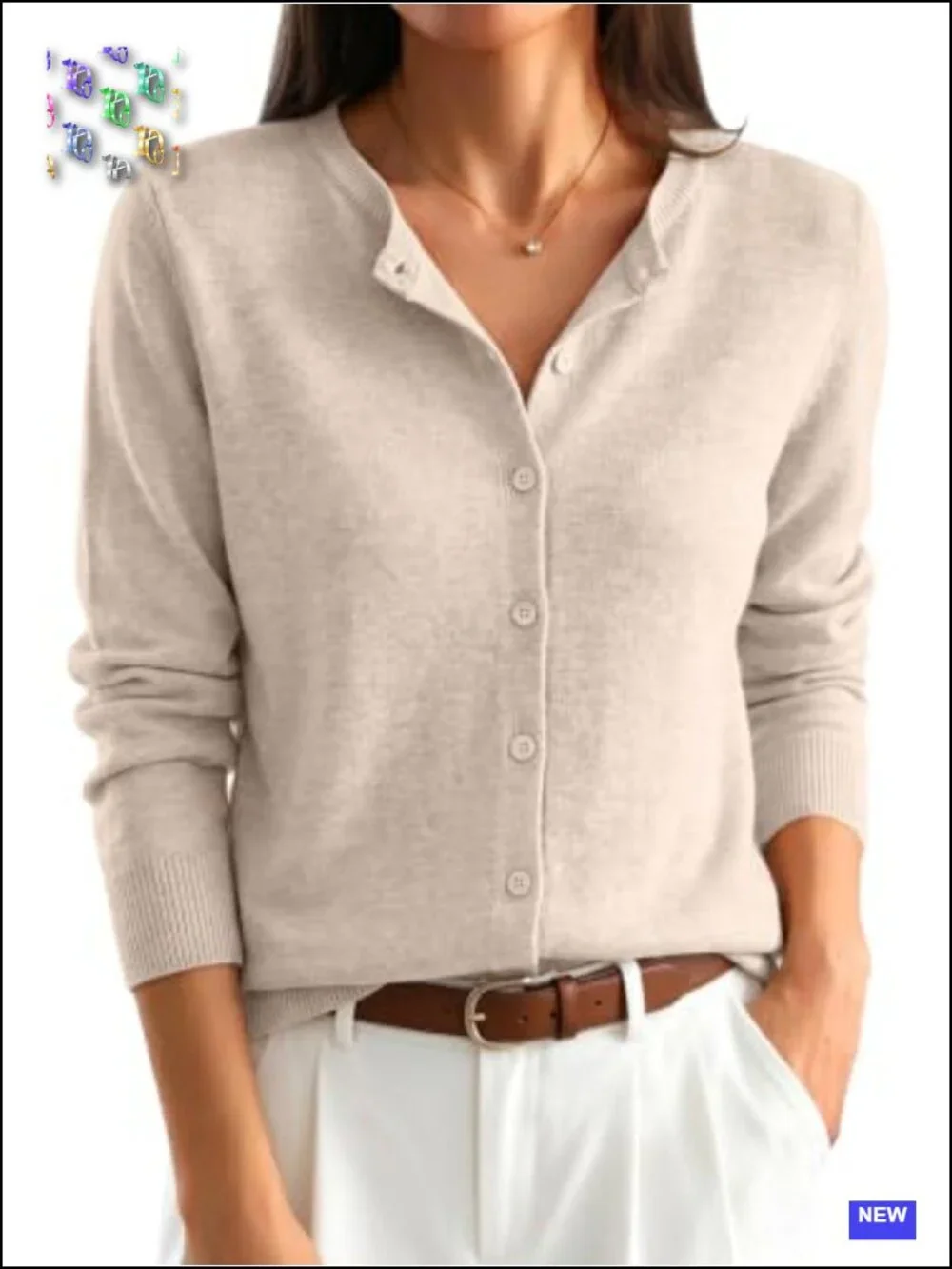 Women's Lightweight Cardigan Sweater - Button Down Long Sleeve Knit Top - Picture 1 of 6